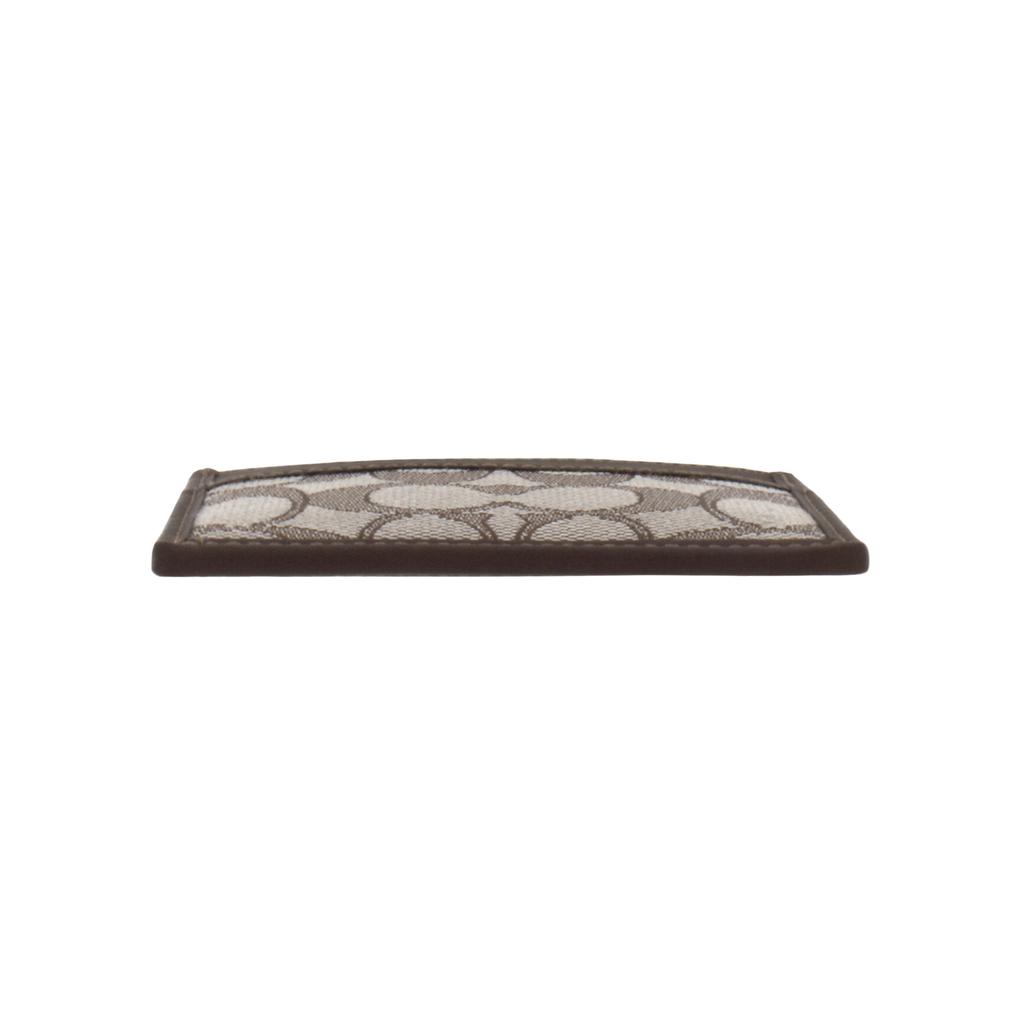 Coach Classic Monogram Leather Fabric Card Holder Men Accessories Oak Maple CU117-S8W
