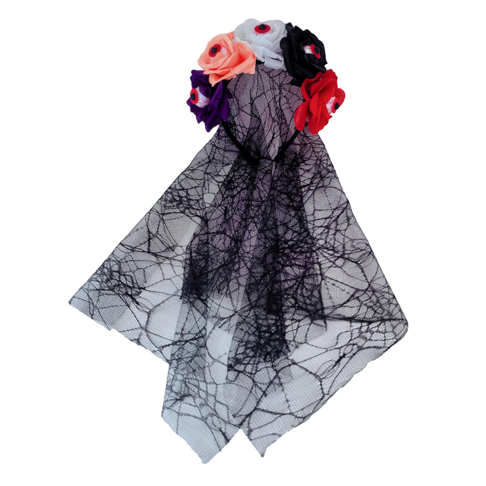 

Handmade Eyeball Headband Girl Witch Headwear Eyeball Dark Flower Masquerades Halloween Bride Witch Party