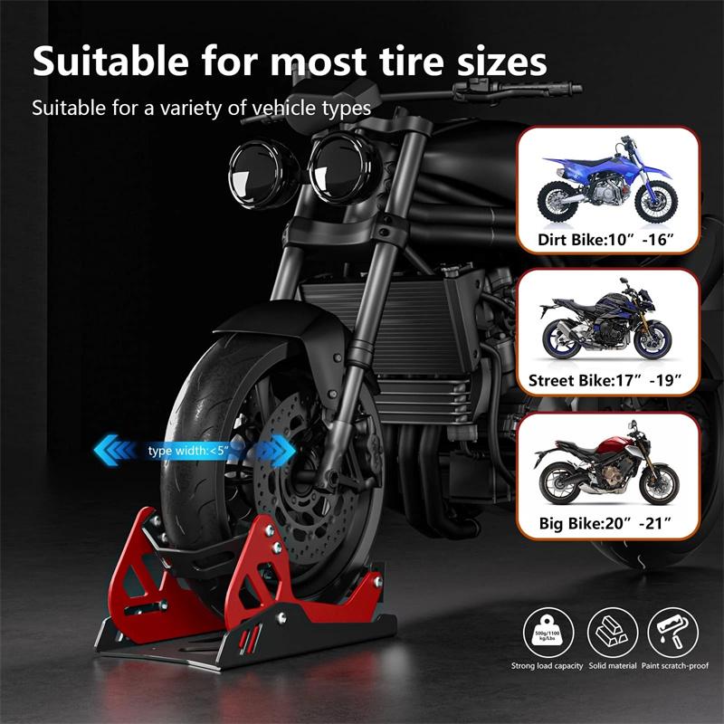 Motorcycle Trailer Heavy-Duty Iron Front Wheel Stand Wheel Chock Upright For Mount Trailer Rack Parking Fixed Frame Dirt Bike