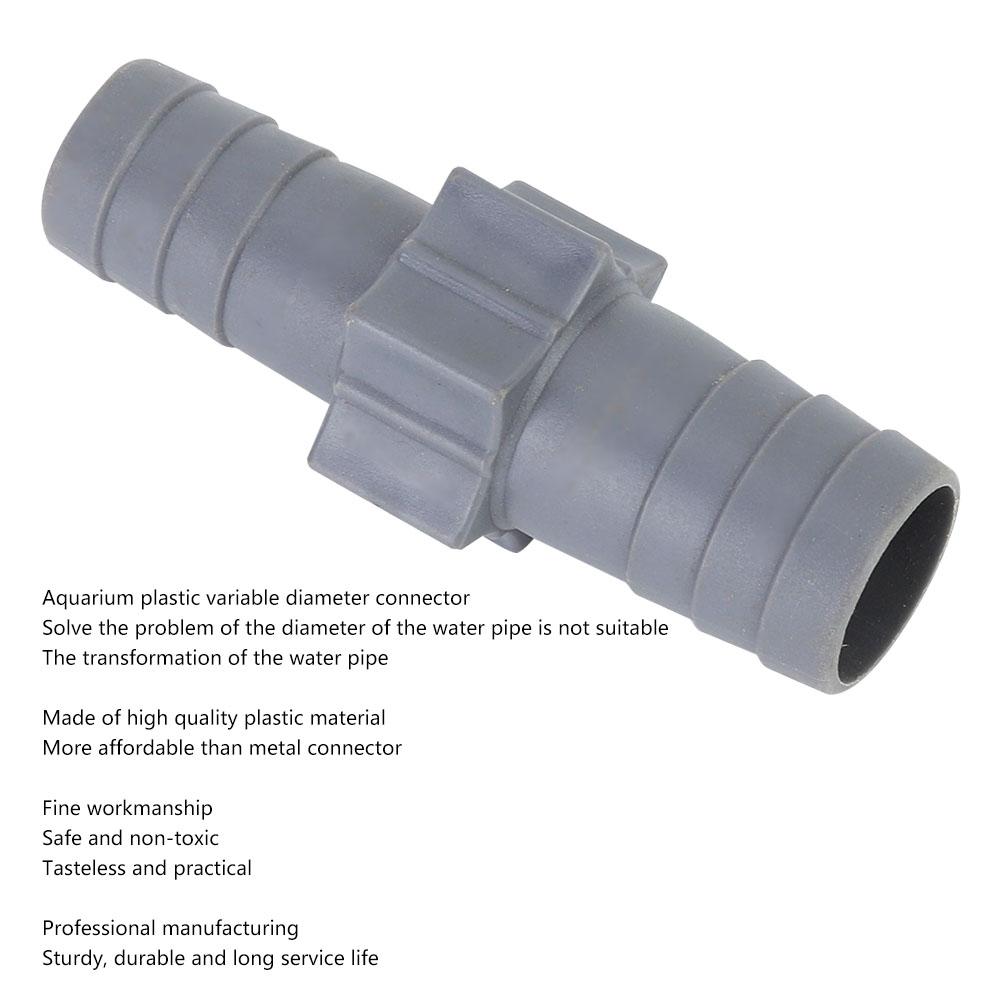 Plastic Aquarium Fish Tank Variable Diameter Adapter Connector Inlet Outlet Water Pipe Accessories17mm To 20mm Gray