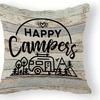 Home Decor Happy Campers-Themed Digital Print Pillow Covers Pattern Cushion Cover Suitable For Sofa Bedroom Car Pillow Cover