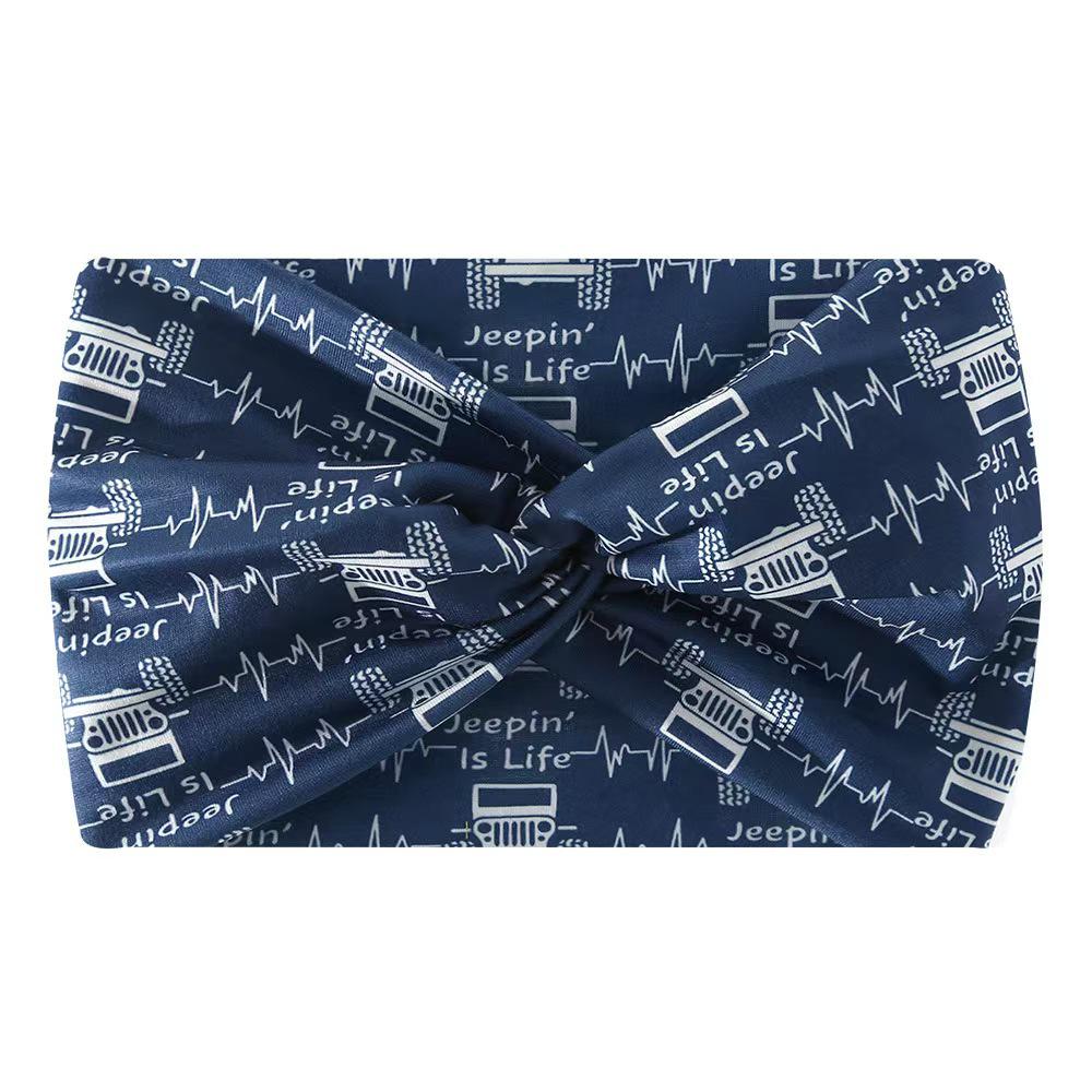 African Extra Wide Elastic Wrap Headband for Yoga and Sports