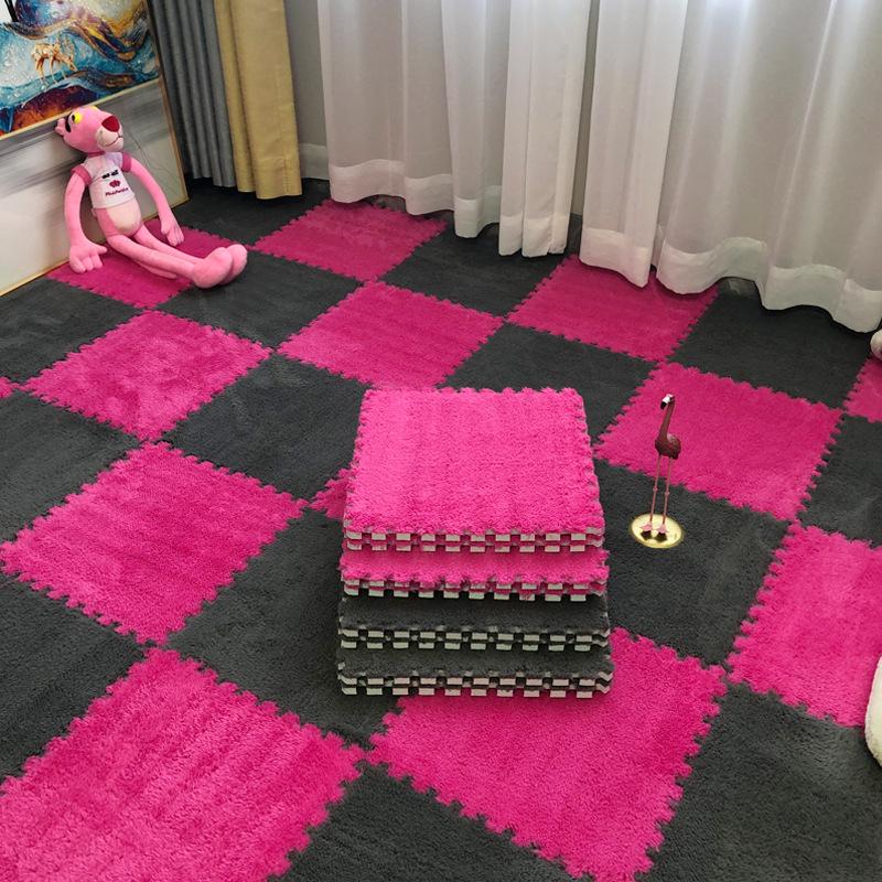 Soundproof Plush Patchwork Carpet: Bedroom & Living Room Rug, Free Cut, Silent Bedside Mat