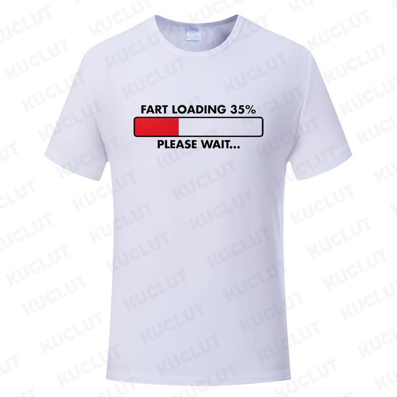 Huge Fart Loading T-shirt for Men Funny Humor Tee Joke Gag Shirt Dad Husband Gifts Guys Clothes Short Sleeve Fashion Casual Tops