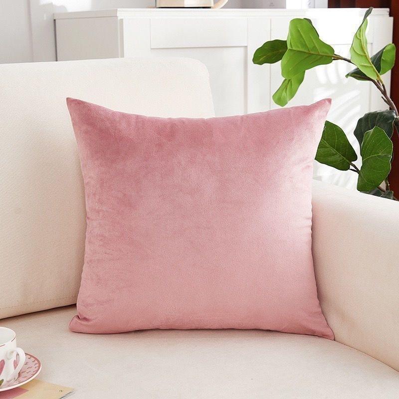 Candy Color Cushion Cover Solid Color Velvet Cushion Cover For Sofa Car Home Decorative Pillow Cover Simple Decoration 50*50cm