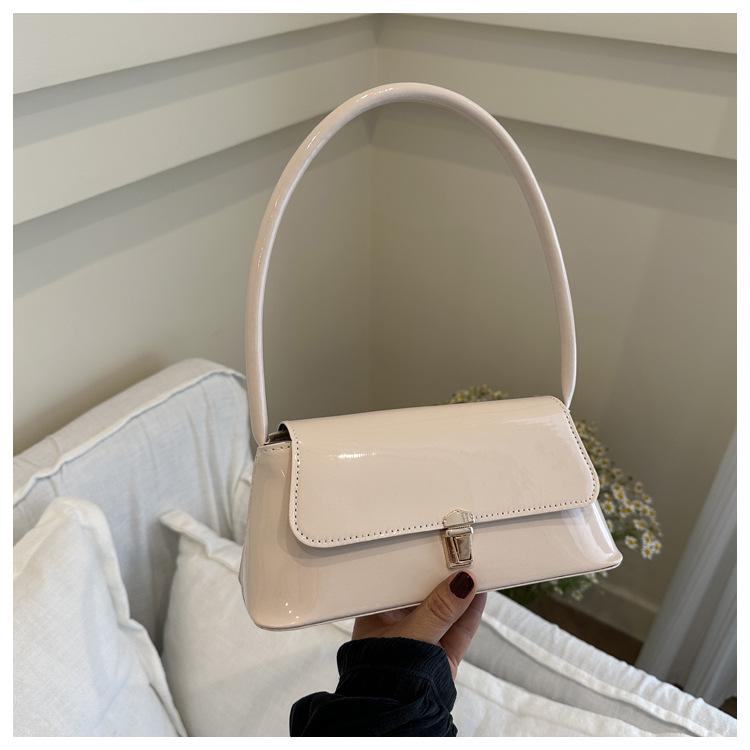 

2024 Літня Жіноча Ретро Французька Текстура Блискуча Сумка Через Плече білий