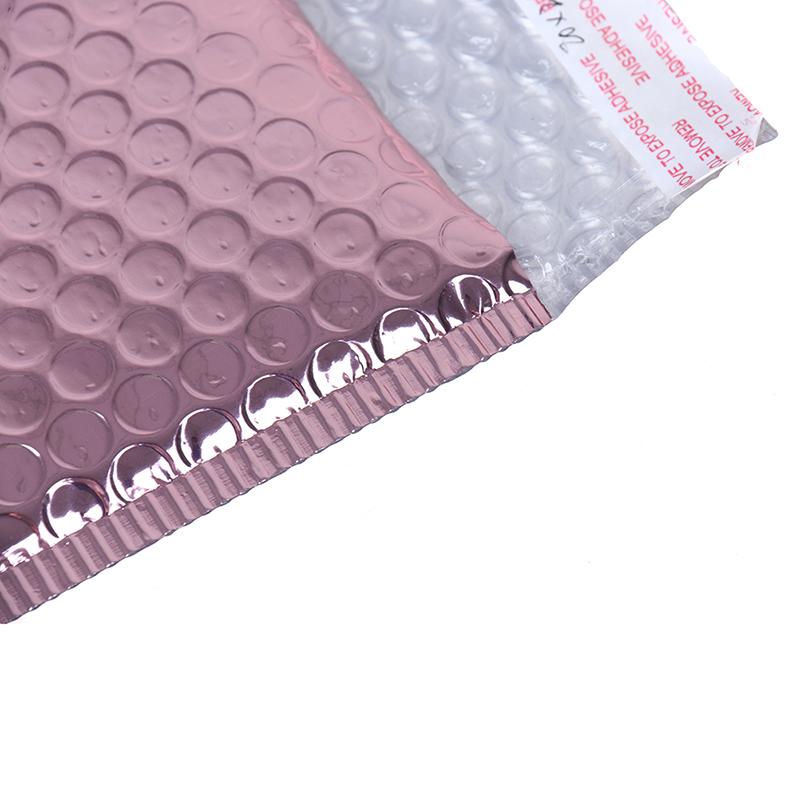 10 selbstklebende Luftpolsterumschläge aus Poly-Metall in Roségold