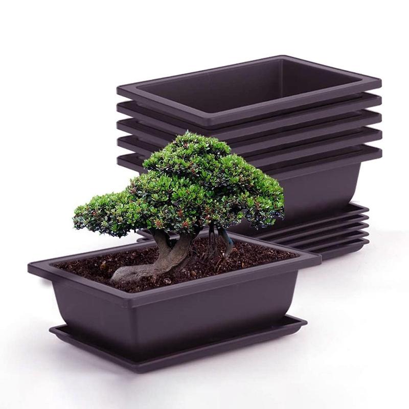 Bonsai Pot Imitation Purple Clay Flowerpot Plastic Plantpot Landscape Succulent Pot Garden Planter Gardening Macetas Para Planta