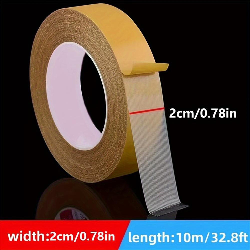 Supersterk dobbeltsidig tape, 2 cm x 10 m - vanntett gjennomsiktig lim med glassfibernett for vegger og glass, tre, metall og mer