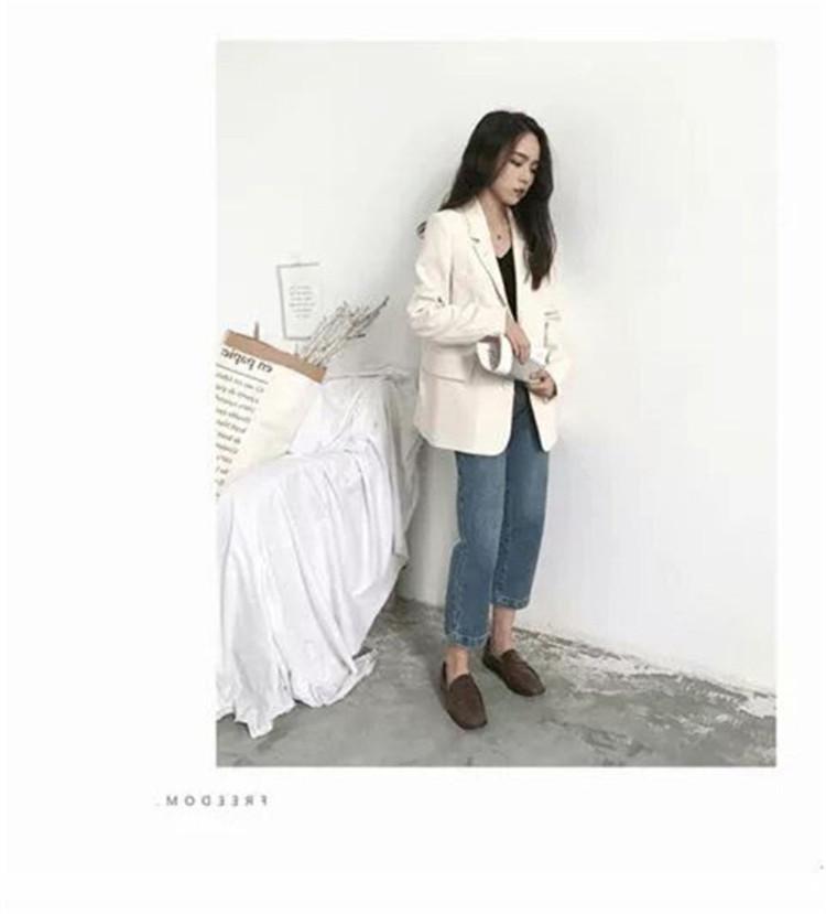 2025 Korean Style Women's Chic Casual Loose Long Sleeve Suit Top for Spring and Autumn