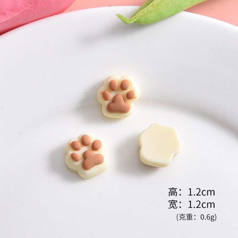 10Pcs Cartoon Cat Claw Flat Bottom Resin Accessories DIY Materials Phone Case Accessories Hair Clip Materials Bead Decorat