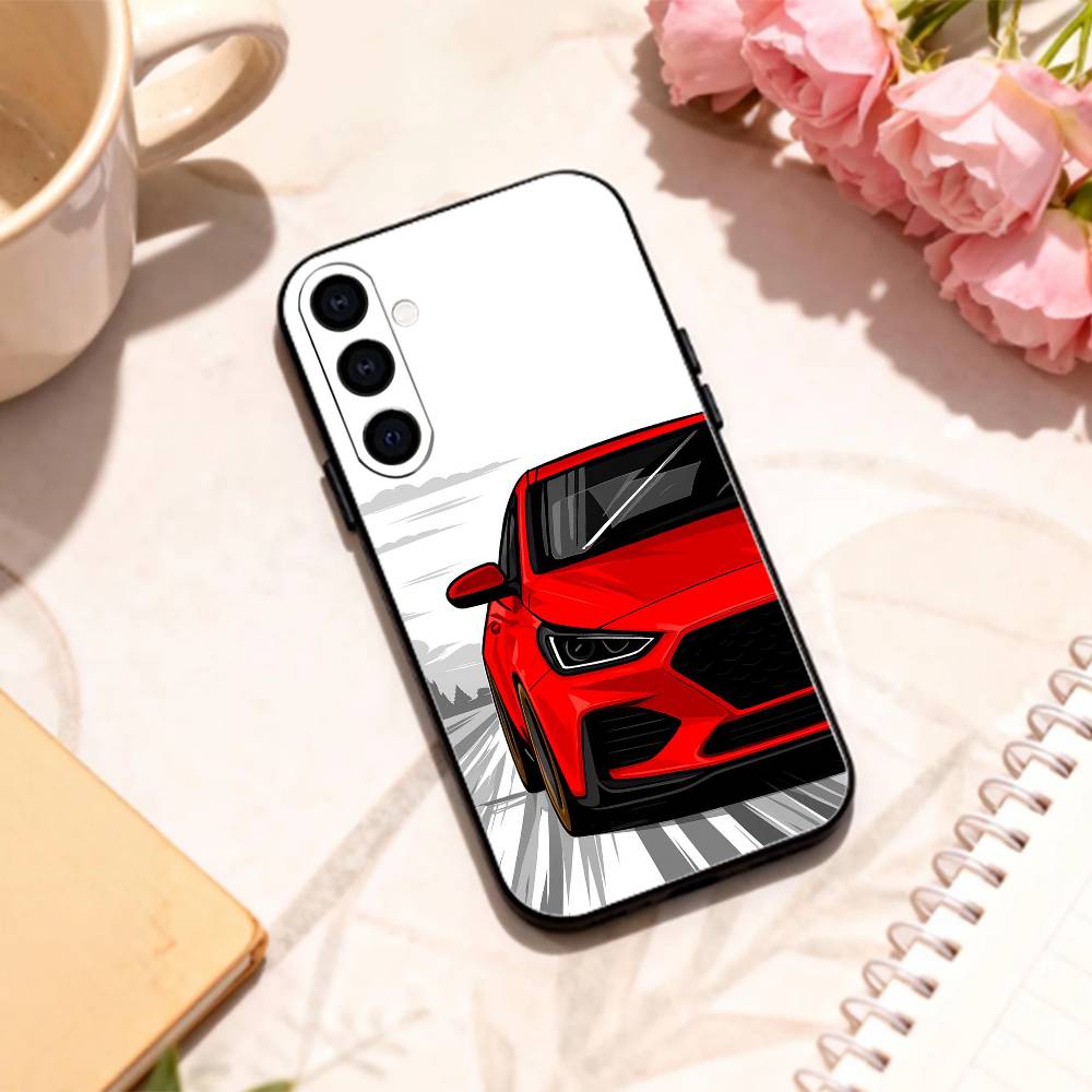 Etui na telefon samochodowy I20N I30N P-Pocket Rocket do Samsung Galaxy A73, A72, A71, A70, A53, A52, A51 i innych, miękka, czarna skorupa