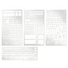 HHO-Small Letter Stencils 4 Pcs Metal Planner Stencil Journal Engraving For Journaling, Bookmarks, Rulers,Planners