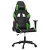 Gaming Chair with Massage Function Black and Green Artificial Leather