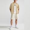 Calvin Klein Solid Color Single-Breasted Cotton Loose Short Sleeve Shirt Men Tops Khaki 40LM114-CF1