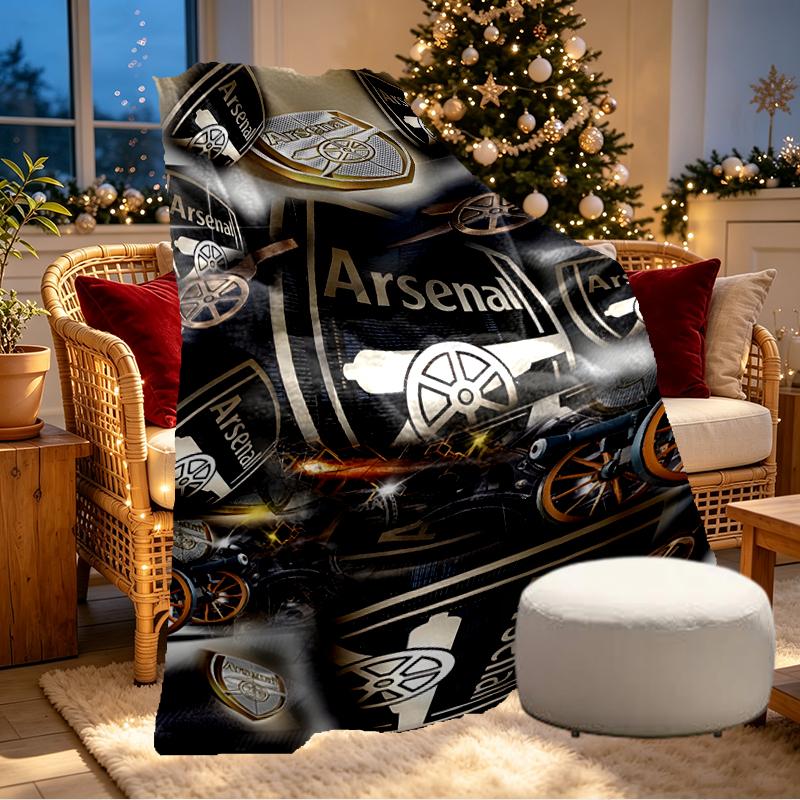 Coperta Stampata Arsenal F.C. - Morbida e Confortevole, per Camera da Letto, Viaggio, Divano, Decorazione Casa - Regalo di Compleanno Natale per Amico