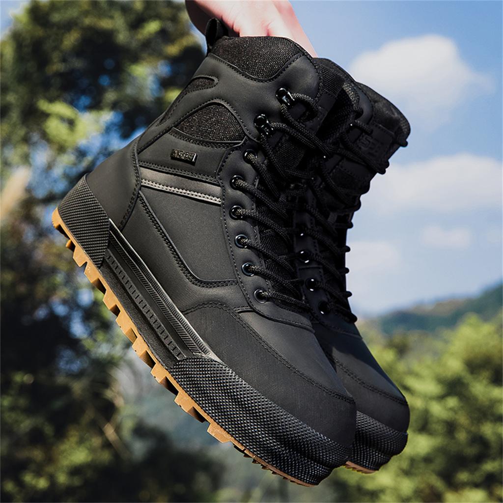 TUINANLE Zapatos de Hombre para Exterior Botas de Senderismo Otoño Caña Alta Resistentes al Desgaste Antideslizantes Senderismo Fuera de Carretera Zapatos Deportivos
