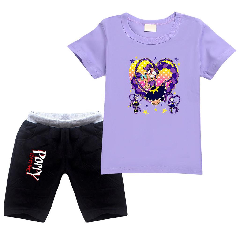 

4142 Kids Girls Lily Lovebraids Printed Top Shorts Clothes Sets 170cm фіолетовий