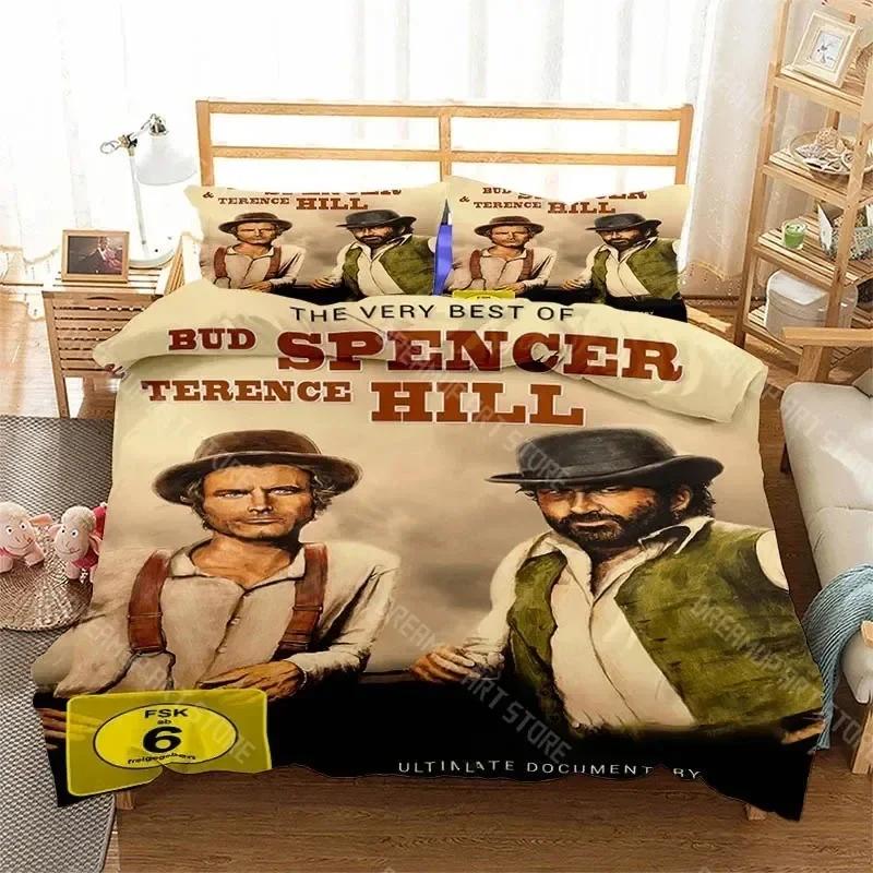 

3D Print Bud Spencer Terence Hill Bedding Set Pillowcase Band Duvet Cover Double Twin Full Queen King Adult Kids Bedclothes EU Single 90x200cm