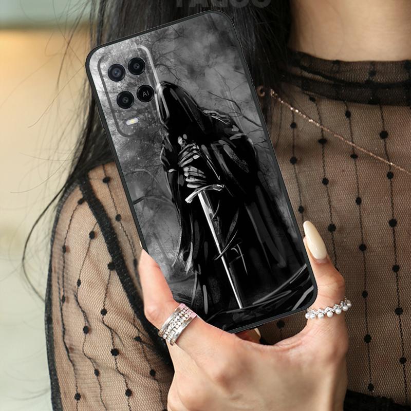 Death Grim Reaper Skull Case For Oppo A80 A60 A40 A17 A57 A77 A74 A54 A94 A78 A98 A18 A38 A58 A96 A76 A16 A15 A5 Pro