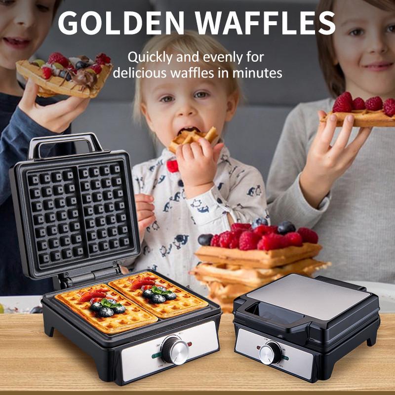 1600W Macchina per Waffle ad Alta Potenza Riscaldamento Bifacciale Tostapane Domestico Semi-Automatico Macchina per la Colazione