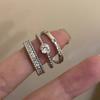 Fashion Contracted Design Women's Ring with Brilliant White Cubic Zirconia Wedding Party Daily Wearable Statement Jewelry Gifts
