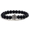 Classic Fashion Frosted Black Beaded Couple Bracelet Cute Dog Paw White Ceramic Wristband for Men Women Jewelry Accessory Gifts