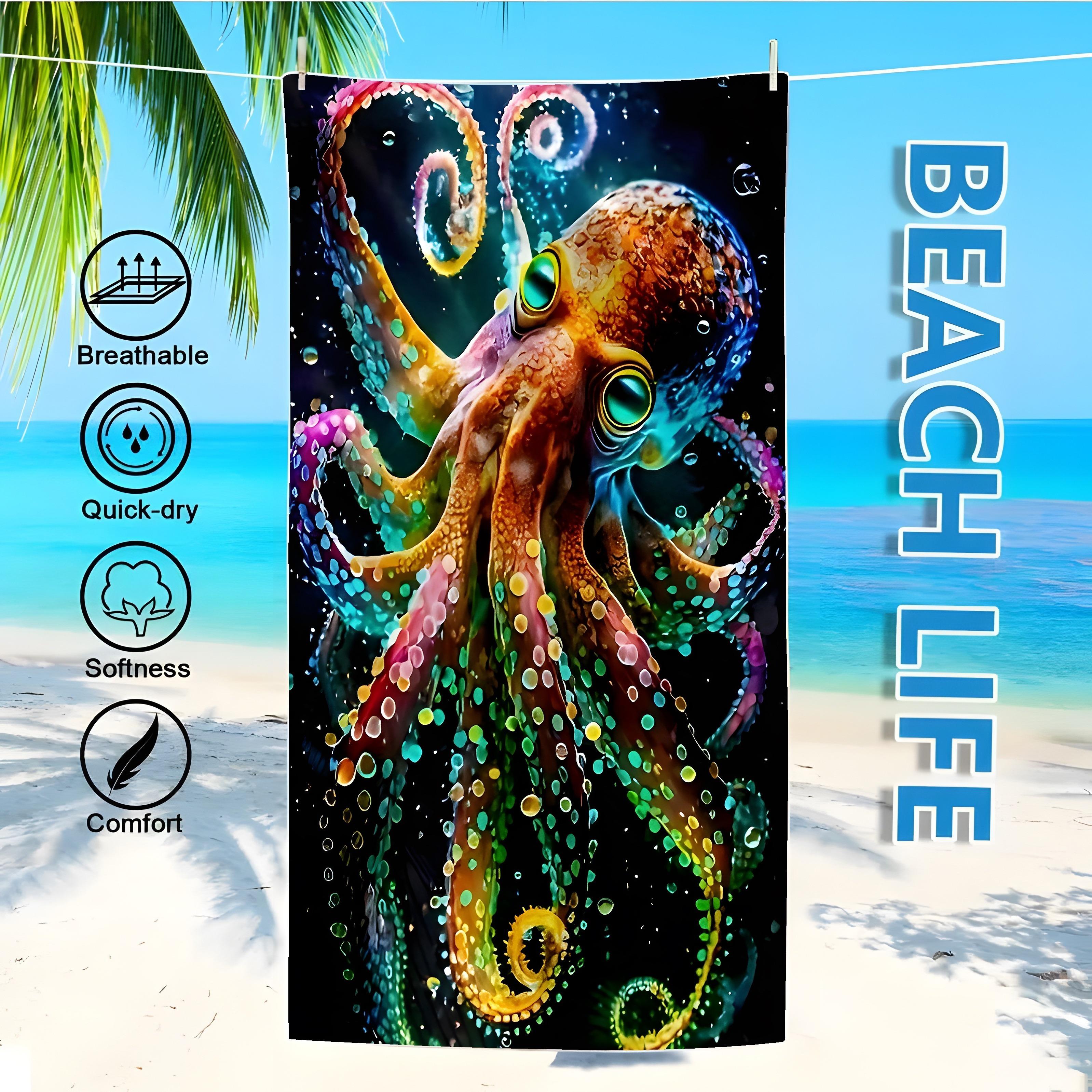 

Colorful Octopus Beach Towel: Dive into Fun and Style! Suitable for towels, bath towels, beach towels W30*H60(CM)