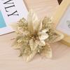 10PCS Poinsettia Christmas Flowers Decoration Artificial Glitter Christmas Tree Ornaments Xmas Party Wreath DIY Garland Decor