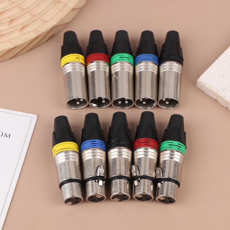 1Pc Pin Xlr Plug Jack Male / Female Microphone Connector Mic Adapter Xlr Cable Terminal Audio Wire Connector
