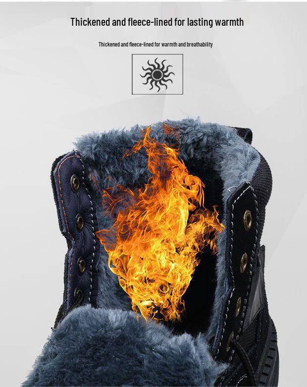 Herren Winter High-Top Stahlkappen-Arbeitsstiefel, Bruchsicher & Durchstichfest, Wildleder für Bau & Schweißen