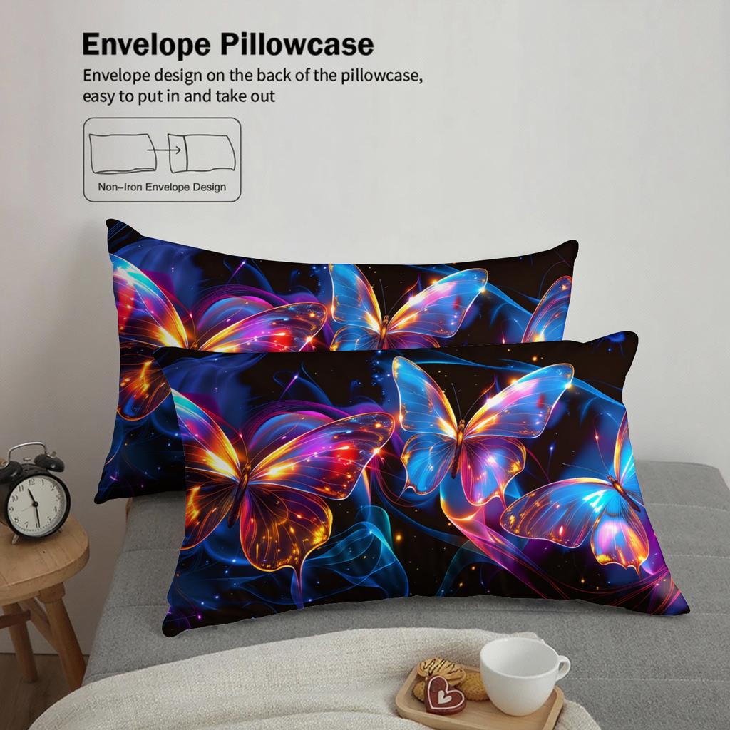 3pcs Butterfly Bedding Sets 3D Printed Colorful Butterflies Duvet Cover Sets With Pillowcases No Filling Dramatic Vivid Visual
