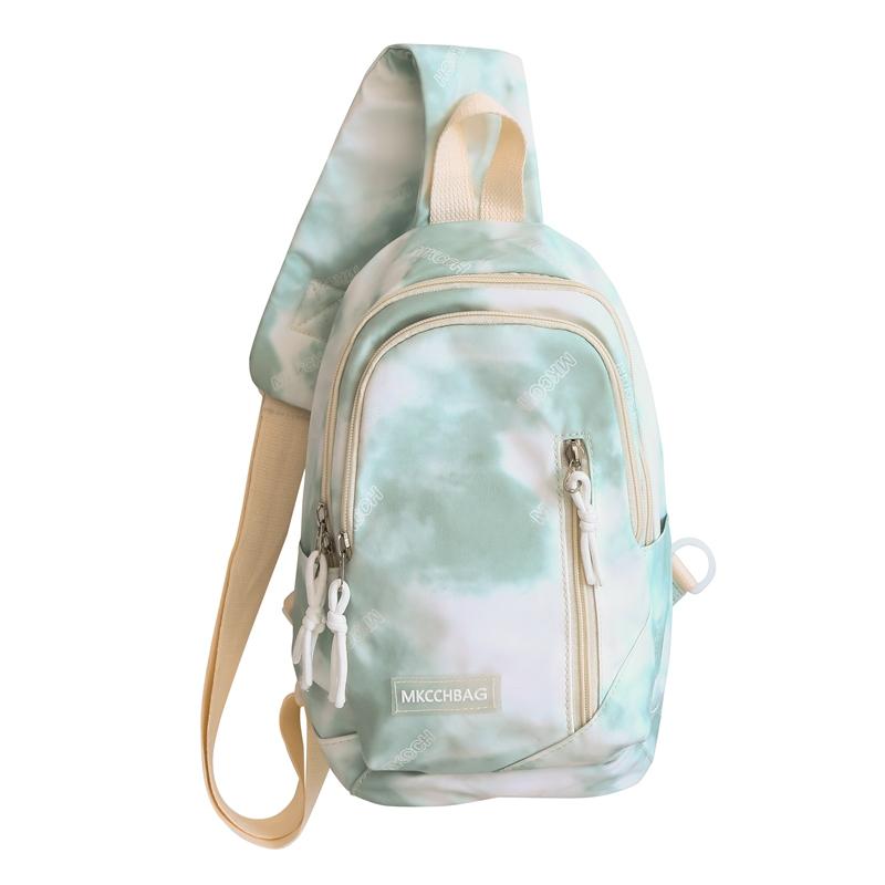 

Жіноча нагрудна сумка із зав’язками. Студентська сумка через плече зелений