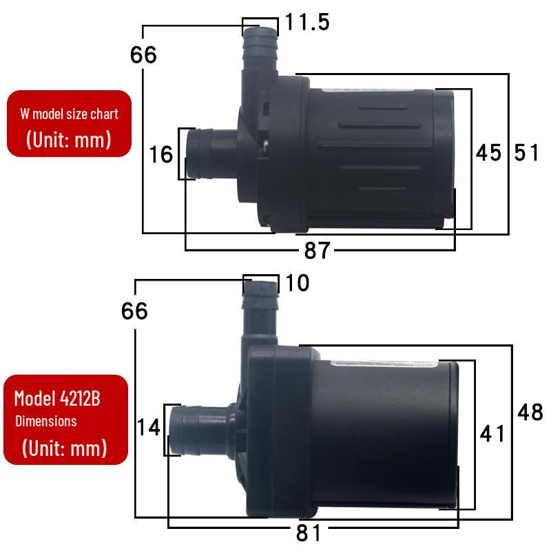 Ultra-Quiet Submersible Mobile Water Heater Booster Pump - 12V/24V DC Brushless Motor
