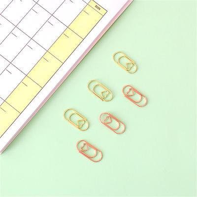 50Pcs/Saco O Mini Coração Ouro Rosa Ouro Cor Clipe Marcador Clipes De Papel De Metal