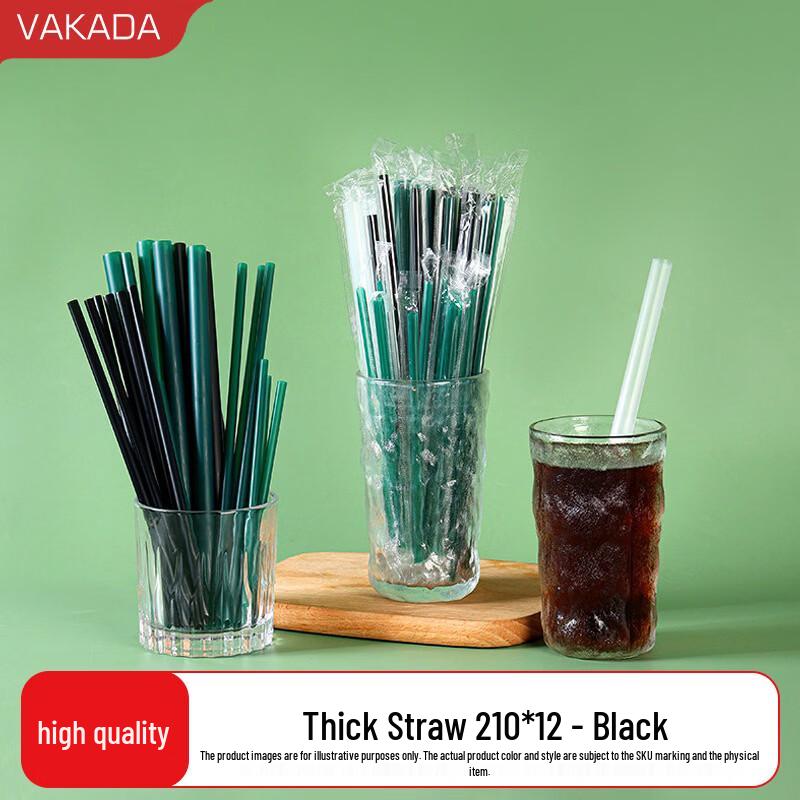 VAKADAPP Disposable Individually Wrapped Thick Plastic Straws