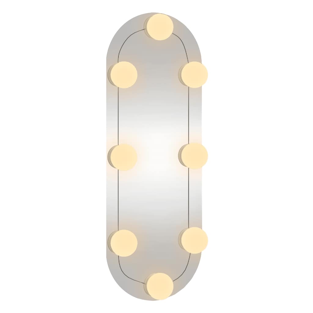 Vidaxl Lustro Ścienne Z Led, 15X40 Cm, Szklane, Owalne