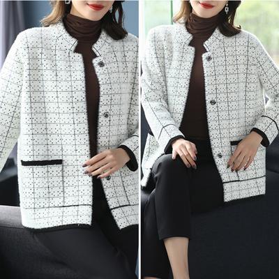 Women's Fashion Jumper Thickened Short Versatile Knitted Cardigan Jacket
