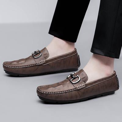 Herren Mokassins aus echtem Leder Hochwertige Muller Kleider Mokassins Atmungsaktive Slipper Fahrschuhe Krokodilmuster Flats