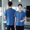 Chinese Style Short Sleeve Cleaning Uniform for Hotel and Office Staff