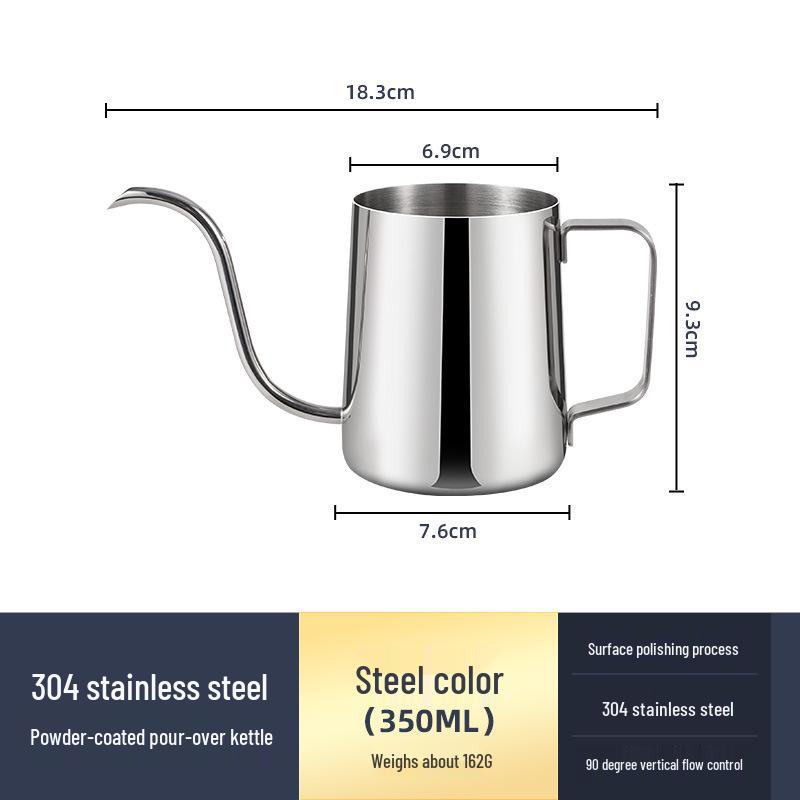 

Portable 304 Stainless Steel Narrow Mouth Coffee Drip Pot with Long Spout for Pour-Over Control