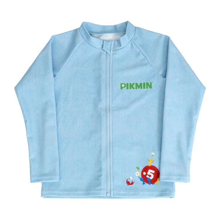 Airin Bandai Pikmin Boys' Rash Guard Swimsuit, Solid Color (Sizes 110cm/120cm/130cm) (Sax/Navy) 572 69367-09-03 Sax