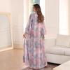 Elegant Sequin Printed Abaya: Fashionable Long Islamic Dress for Women