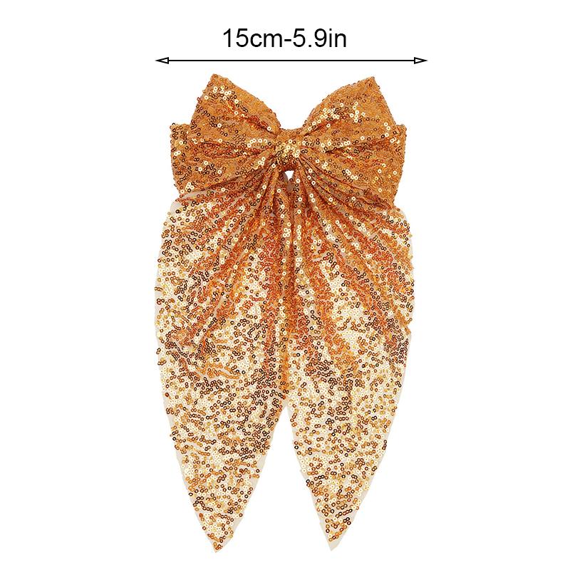 1pc sequin bow headband with ribbon for women; fashionable high ponytail hair accessory; hair clip for the back of the head