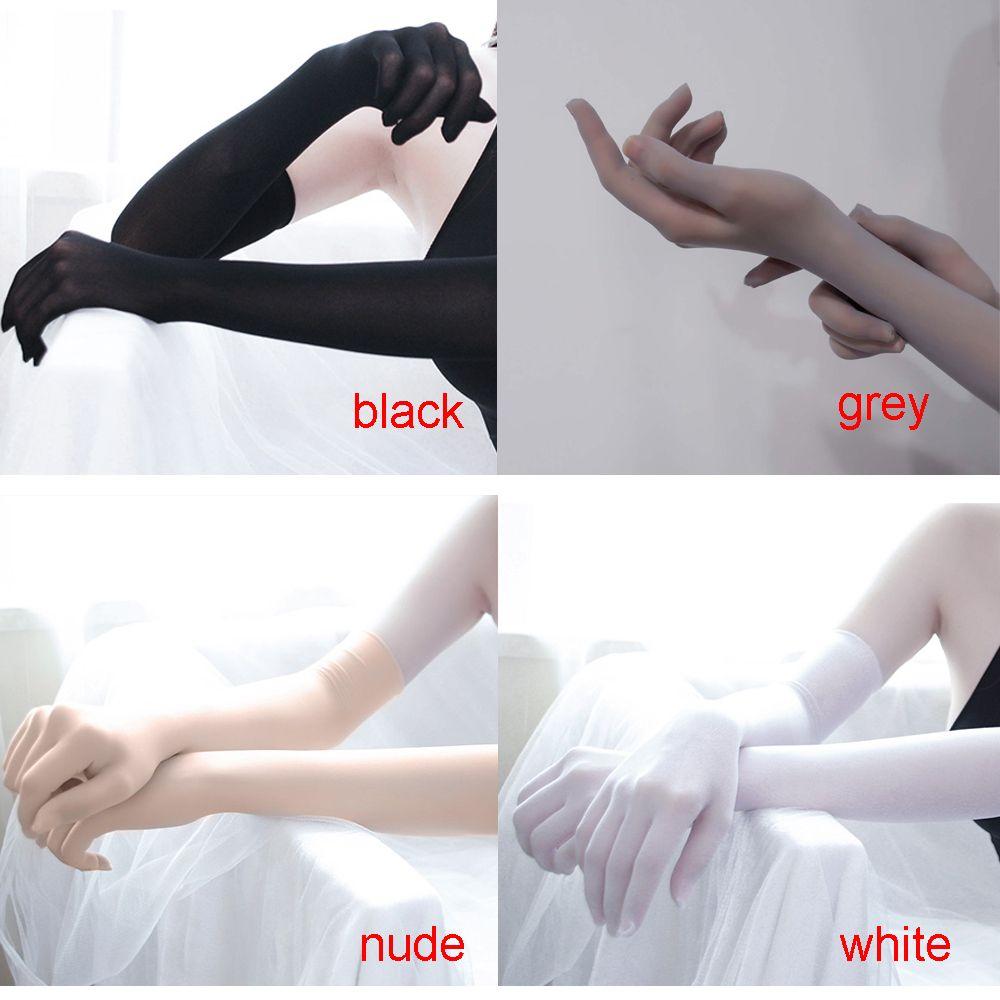 Halloween Opera Prom Mesh Transparent Gloves Finger Pantyhose Gloves Seamless Mitten Long Sheer