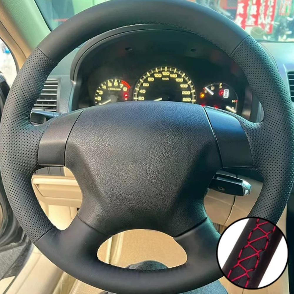 Car Accessories Braid Black Perforated Microfiber Leather 2003-2007 Odyssey 2005-2010 Steering Wheel Cover For Honda Accord 7