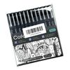 Professional Black Fineliner Pens Set - 12 Sizes (0.03mm - 2.0mm) - Archival Ink for Drawing & Sketching
