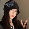 Patch Retro Skullies College Style Pullover Hat Casual Butterfly Beanies  Outdoor