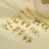Summer Ocean 18K Gold Plated Starfish Jewelry Waterproof Stainless Steel Drop Earrings Natural Stone Minimalist Women Earrings