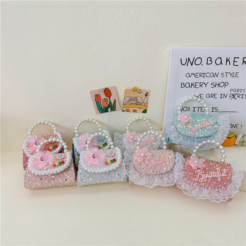 Stylish Korean Mini Floral Sequin Handbag For Girls Perfect For Daily Use And Fashionable Accessories